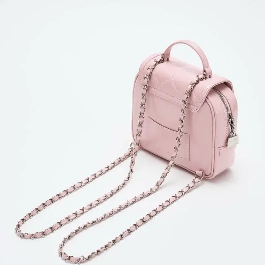 [BUNJANG] Cardinal Red Quilted Backpack / 카디널레드 투아트백  핑크