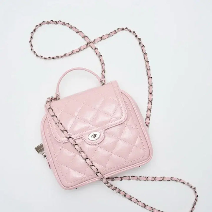 [BUNJANG] Cardinal Red Quilted Backpack / 카디널레드 투아트백  핑크