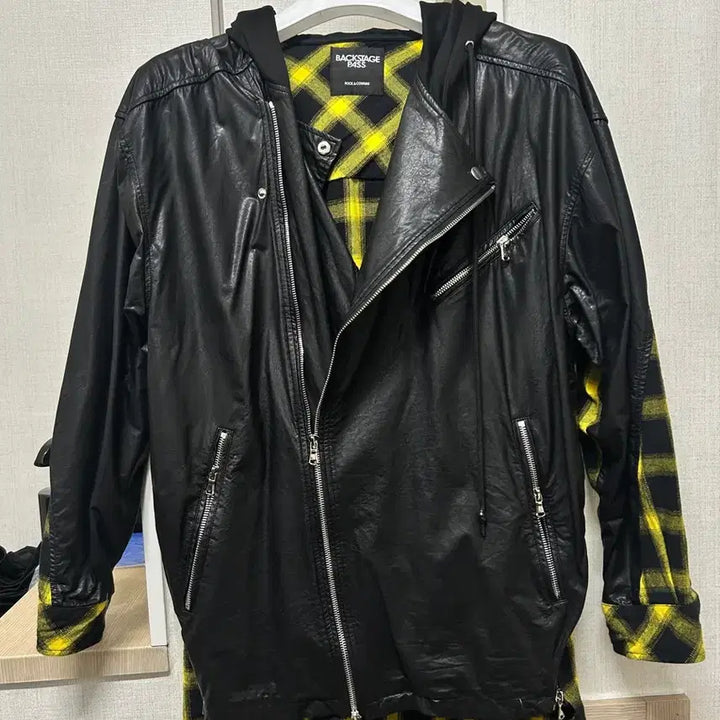 [BUNJANG] BACKSTAGE PASS Black Hood Rider Jacket / BACKSTAGE PASS  블랙 후드 라이더 자켓