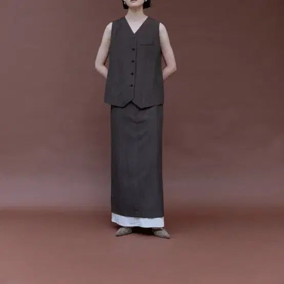 [BUNJANG] ethos CLASSIC H-LINE SKIRT Brown S / 에토스 CLASSIC H-LINE SKIRT / ethos 스커트