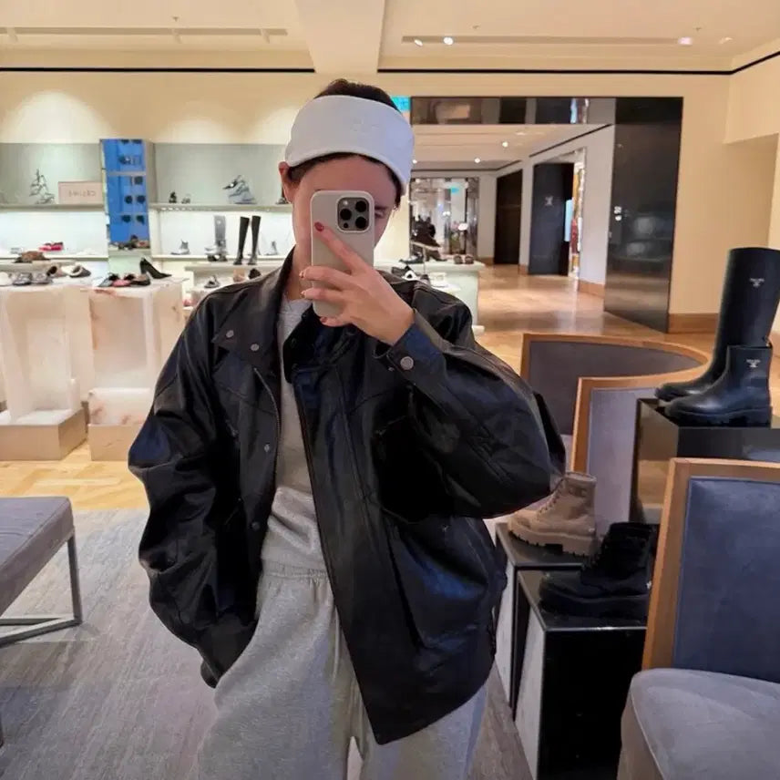 [BUNJANG] Noirnine Utility Leather Jacket - Brown / 누아르나인 utility leather jacket brown