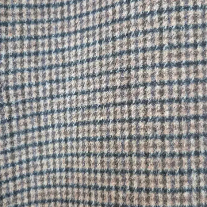 [BUNJANG] OLZEN Cashmere Brown Check Half Coat / 올젠 캐시미어 브라운 체크 하프 코트