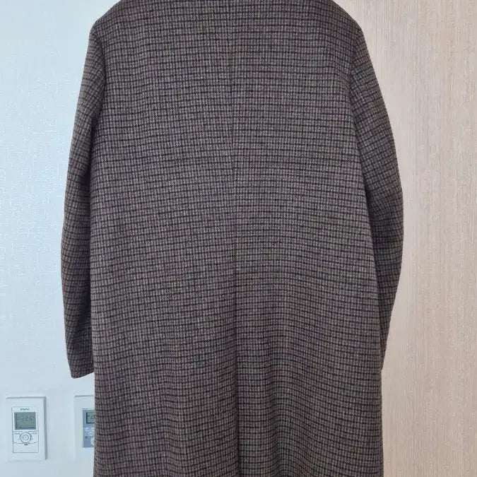 [BUNJANG] OLZEN Cashmere Brown Check Half Coat / 올젠 캐시미어 브라운 체크 하프 코트