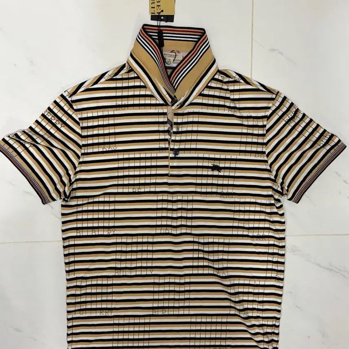[BUNJANG] Burberry Brit Striped Polo Shirt (M) / 버버리 브릿 스트라이프 반팔 폴로티 M사이즈