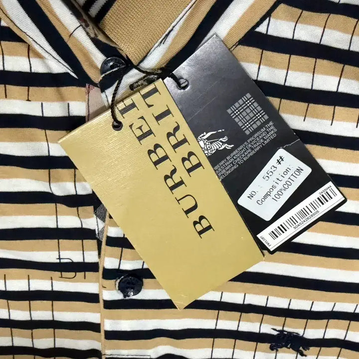 [BUNJANG] Burberry Brit Striped Polo Shirt (M) / 버버리 브릿 스트라이프 반팔 폴로티 M사이즈