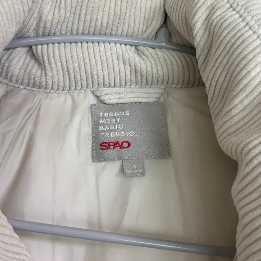 [BUNJANG] SPAO Corduroy Ivory Padded Jacket / SPAO 코듀로이 아이보리 패딩