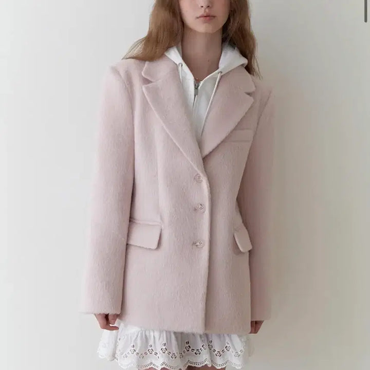 [SOLD OUT] [새상품] 리엘 Bayou wool jacket 핑크 바유 울자켓