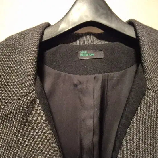 [BUNJANG] Benetton Gray Wool Jacket Coat (Size 55-66) / 베네통 회색 모직 자켓 코트 55~66
