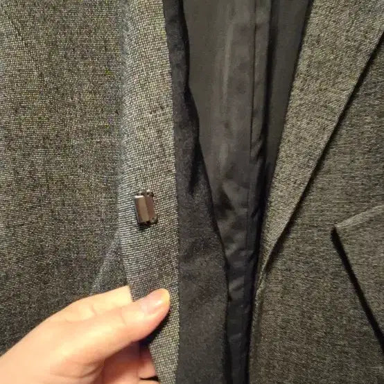 [BUNJANG] Benetton Gray Wool Jacket Coat (Size 55-66) / 베네통 간절기 회색 모직 자켓 코트 55~66