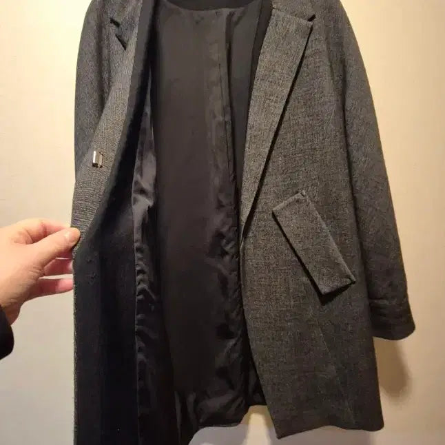 [BUNJANG] Benetton Gray Wool Jacket Coat (Size 55-66) / 베네통 회색 모직 자켓 코트 55~66
