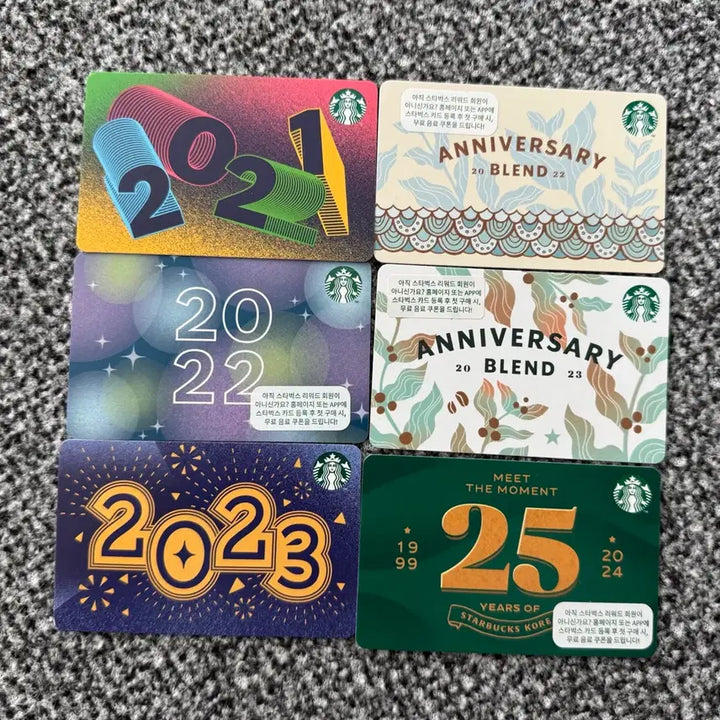 [BUNJANG] Starbucks Commemorative Card Set / [수집용] 스타벅스 기념카드 6종 카드