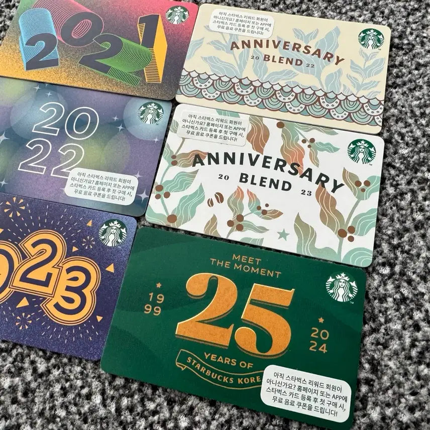 [BUNJANG] Starbucks Commemorative Card Set / [수집용] 스타벅스 기념카드 6종 카드