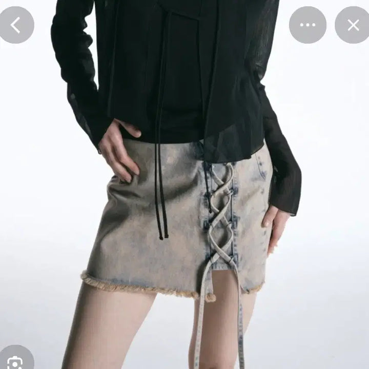 [BUNJANG] In Silence Woman Lace-up Denim Skirt / 인사일런스우먼 레이스업 데님스커트 핑크
