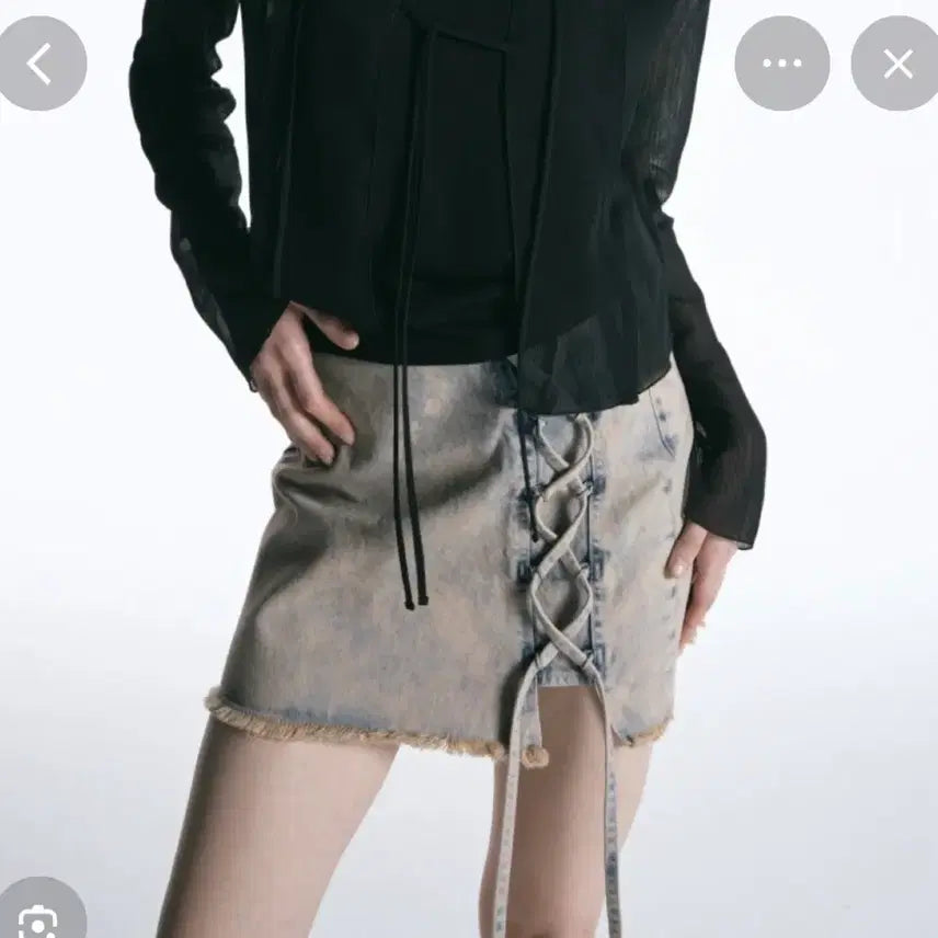 [BUNJANG] In Silence Woman Lace-up Denim Skirt / 인사일런스우먼 레이스업 데님스커트 핑크