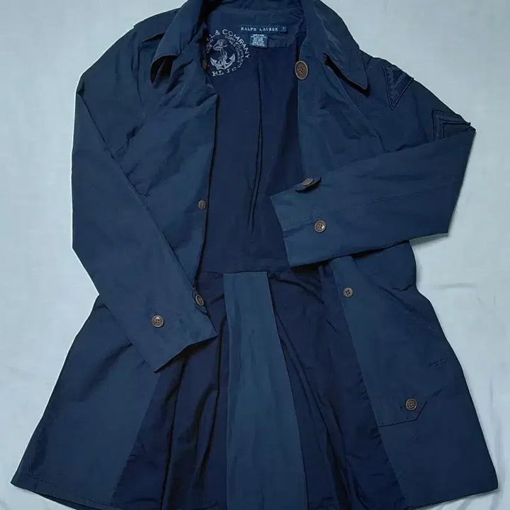 [BUNJANG] Ralph Lauren Navy Military Patch Trench Coat (Size 7) / 할인!! Ralph Lauren 네이비 밀리터리 패치 트렌치코트 (7)