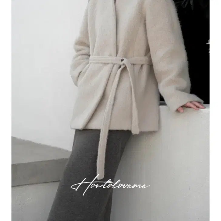 [BUNJANG] How to Love Me Elina Alpaca Robe Coat / 하우투러브미 엘리나 알파카 로브 코트