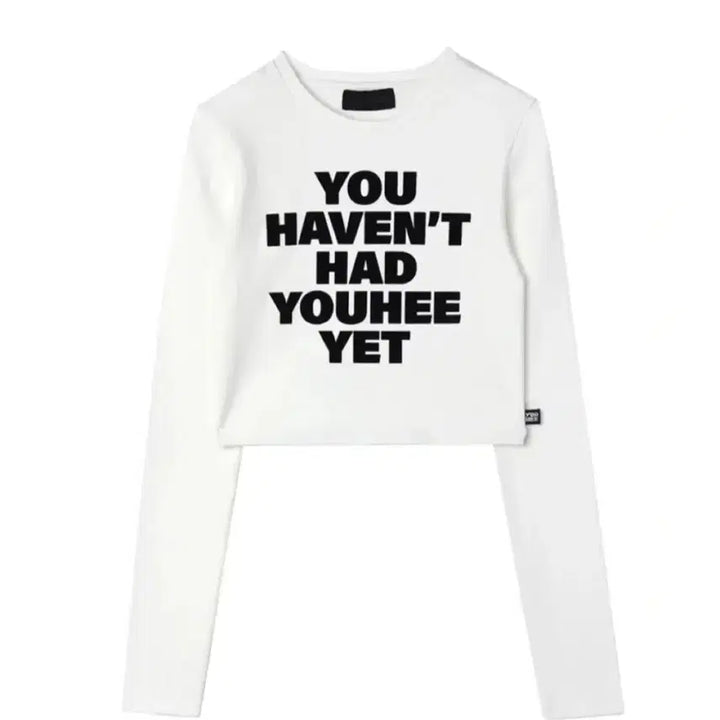 [BUNJANG] Yoohee Lettering Long Sleeve White Shirt / 유희 레터링 롱슬리브 화이트