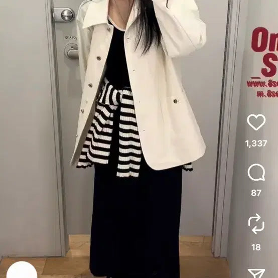 [BUNJANG] Unene Ivory Work Jacket / 유네네 아이보리 워크 자켓