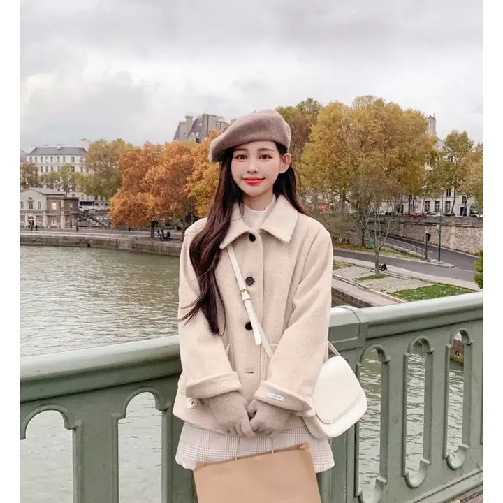 [BUNJANG] Shopperland Pound Wool Quilted Short Coat - Ivory / 새상품 쇼퍼랜드 파운드 울 누빔 숏코트 아이보리