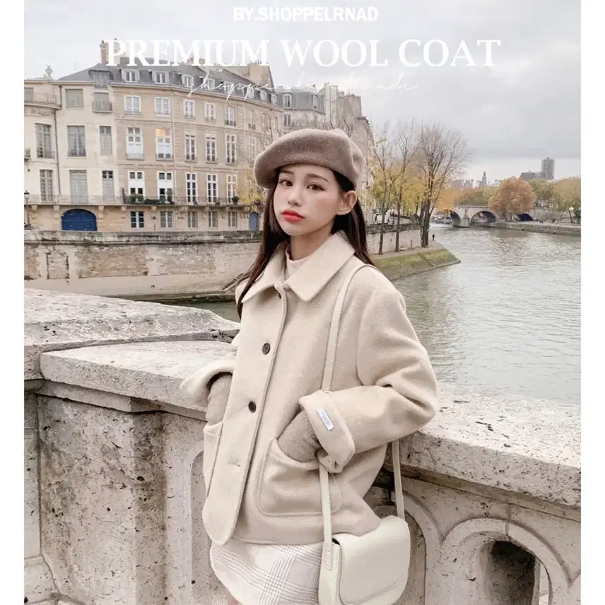 [BUNJANG] Shopperland Pound Wool Quilted Short Coat - Ivory / 새상품 쇼퍼랜드 파운드 울 누빔 숏코트 아이보리
