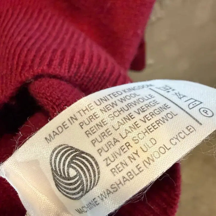 [BUNJANG] Burberry Lambswool V-neck Knit Burgundy / 버버리 BURBERRY 램스울 브이넥 니트 버건디 40