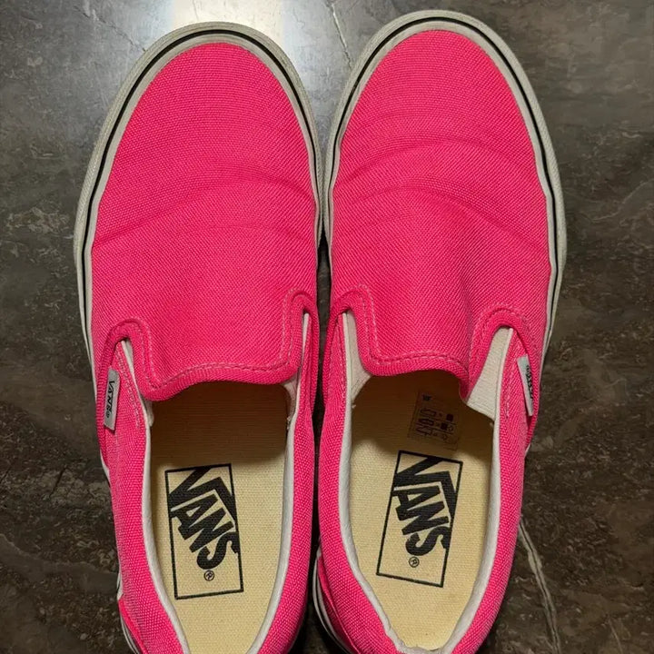 [BUNJANG] Vans Slip-On Pink Canvas Sneakers / 한정판 Vans 슬립온 (핑크 캔버스)