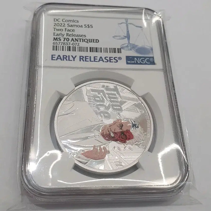 [BUNJANG] DC Comics Two-Face 2022 Samoa Silver Bar / DC 코믹스 은화 2022 사모아 투페이스 NGC 70 실버바 은 달러