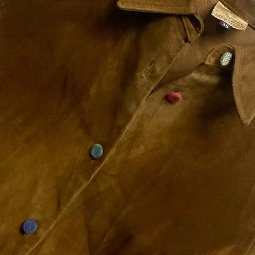 [BUNJANG] Vintage Brown Suede Shirt -2XS / 빈티지 브라운 스웨이드 셔츠 -2XS