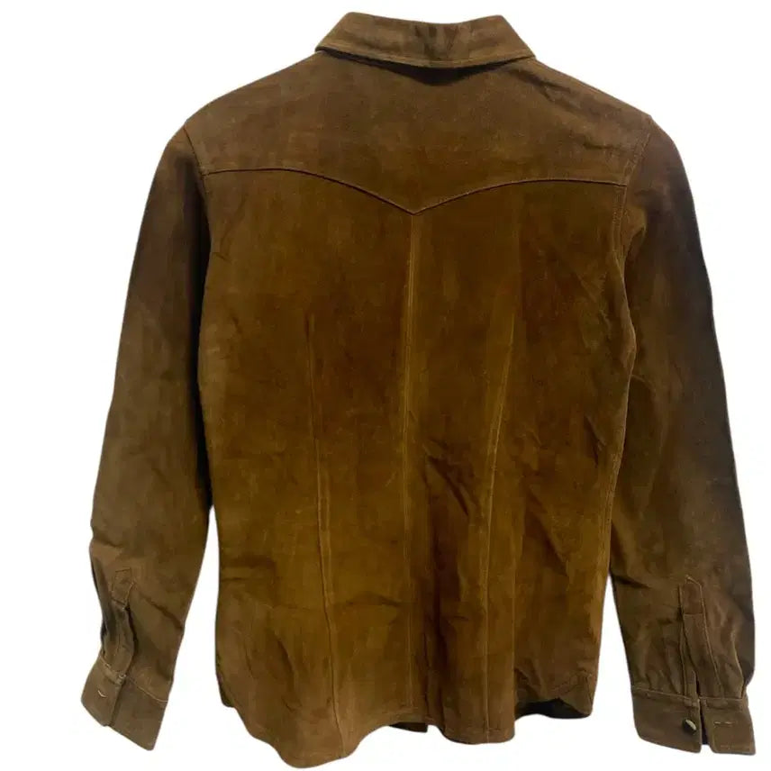 [BUNJANG] Vintage Brown Suede Shirt -2XS / 빈티지 브라운 스웨이드 셔츠 -2XS