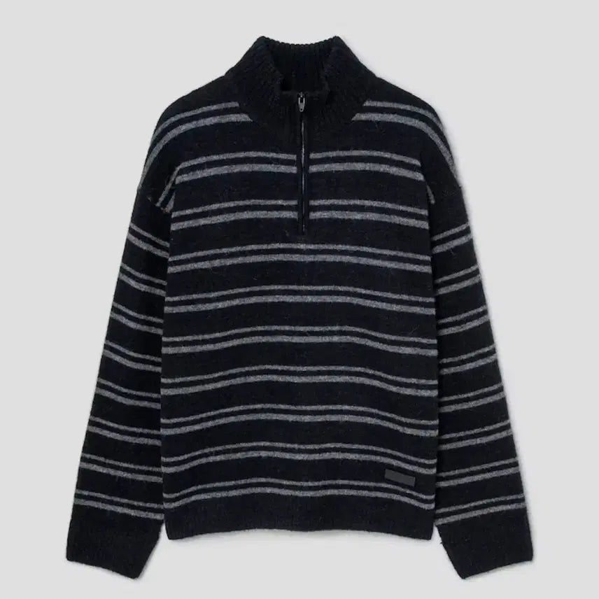 [BUNJANG] Junji Stripe Knit Half-Zip S / 준지 스트라이프 니트 반집업 S