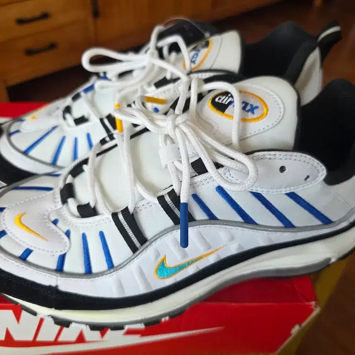 [BUNJANG] Nike Air Max 98 Premium White Teal Nebula University Gold Sneakers / 나이키 에어맥스 98 프리미엄 화이트 틸 네뷸라 유니버시티 골드