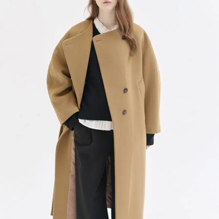 [BUNJANG] Nil By P Volume Coat / 새것 닐바이피 collarless volume coat 오버핏 롱코트