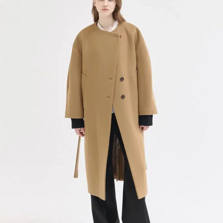 [BUNJANG] Nil By P Volume Coat / 새것 닐바이피 collarless volume coat 오버핏 롱코트