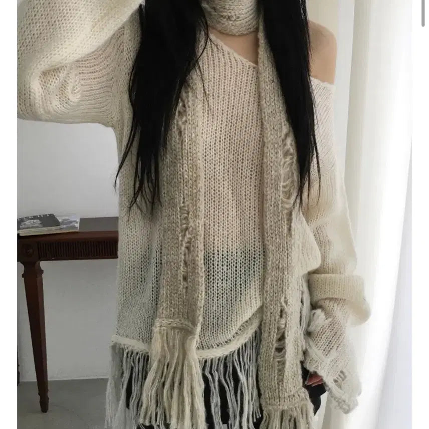 [BUNJANG] Noviya Kaa Knit Scarf Set / 노비야카 니트, 머플러