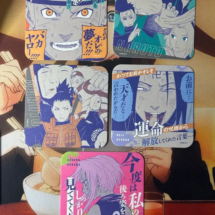 [BUNJANG] Naruto Original Art Coaster Bundle Set / 나루토 원화 아트코스터 5종 일괄