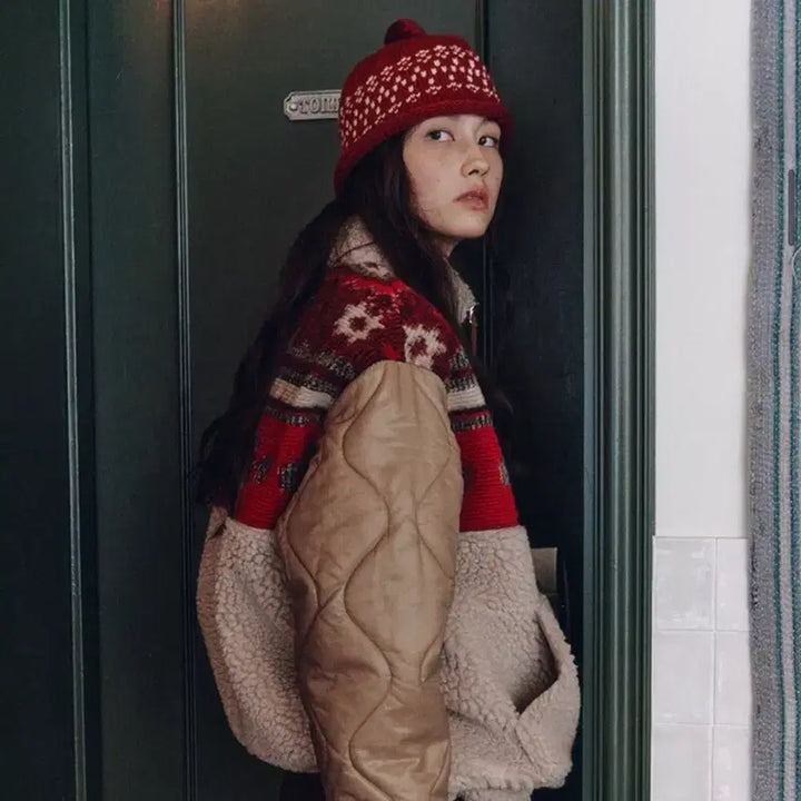 [BUNJANG] FREETTER Red Belle Rollup Beanie / 프리터 레드 비니