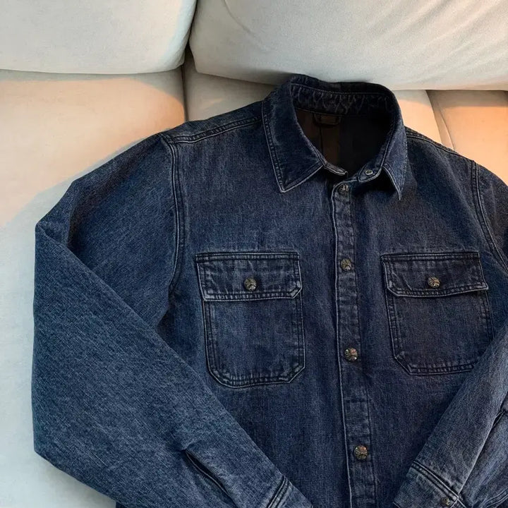 [BUNJANG] Chrome Hearts Deep Blue Denim Work Dog Jacket / 크롬하츠 딥블루 데님 워크독 자켓