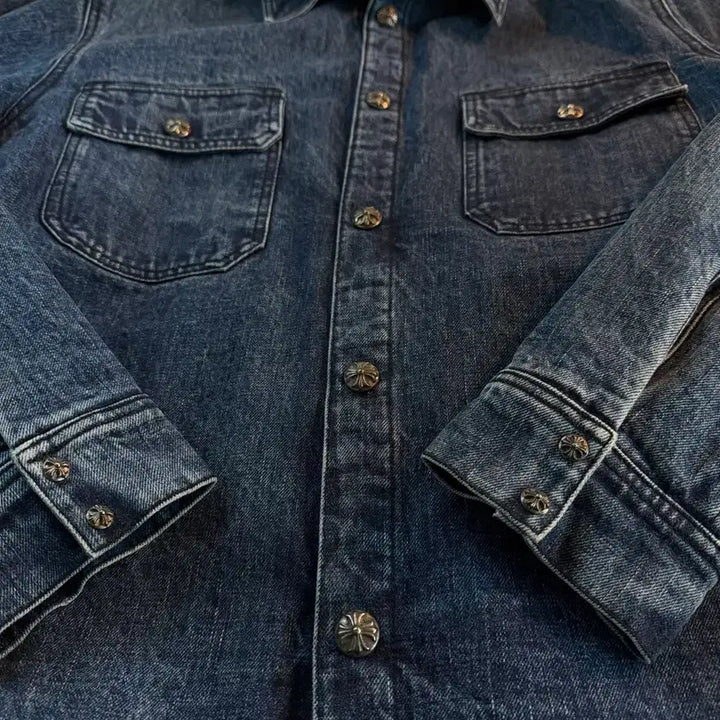 [BUNJANG] Chrome Hearts Deep Blue Denim Work Dog Jacket / 크롬하츠 딥블루 데님 워크독 자켓