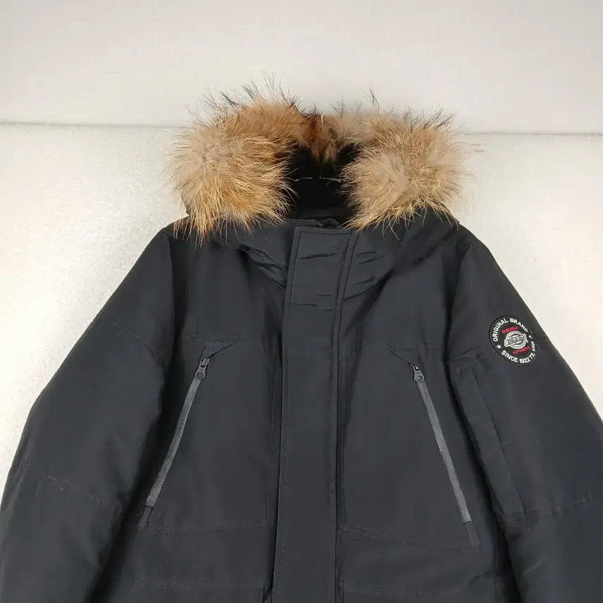 [BUNJANG] DKZ Black Hooded Down Padded Jacket (M) / 디키즈 남성 블랙 후드 오리털 패딩 점퍼(M)