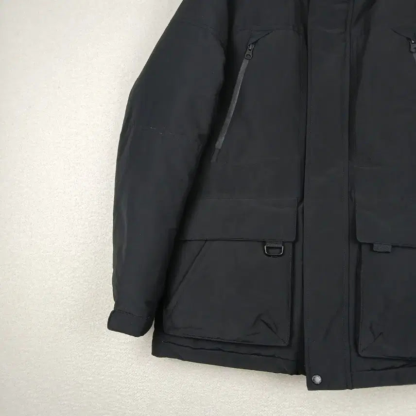 [BUNJANG] DKZ Black Hooded Down Padded Jacket (M) / 디키즈 남성 블랙 후드 오리털 패딩 점퍼(M)