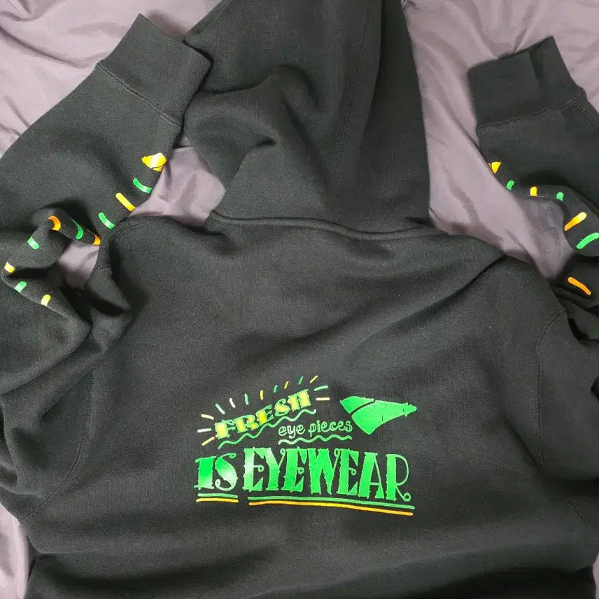 [BUNJANG] FRESH eye pieces Black Hoodie L / 블랙 후드집업 + 팔 포인트   L  박스 후드집업