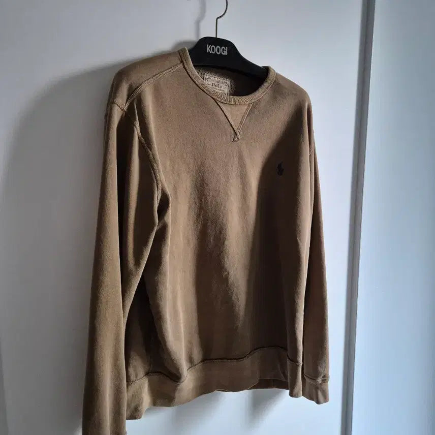 [BUNJANG] Polo Ralph Lauren Garment Washed Khaki Sweatshirt / 폴로 랄프로렌 맨투맨 카키 M(100)