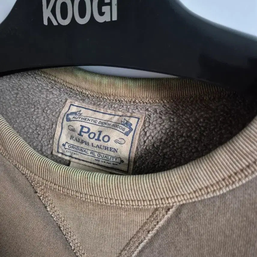 [BUNJANG] Polo Ralph Lauren Garment Washed Khaki Sweatshirt / 폴로 랄프로렌 맨투맨 카키 M(100)