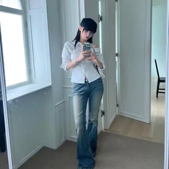 [BUNJANG] Mijemme Damage Boots Cut Jeans / 미젬므 데미지 부츠컷 m