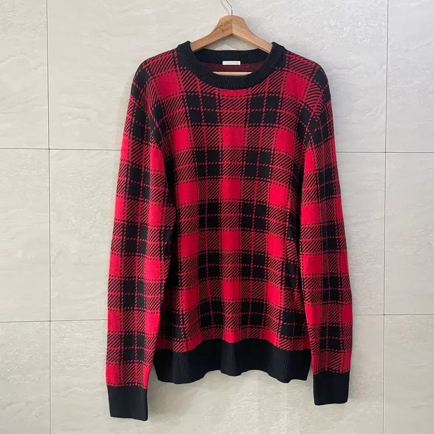 [BUNJANG] GU Check Knit (Men's) / GU / 체크 니트, 남성 니트 / XL(105)