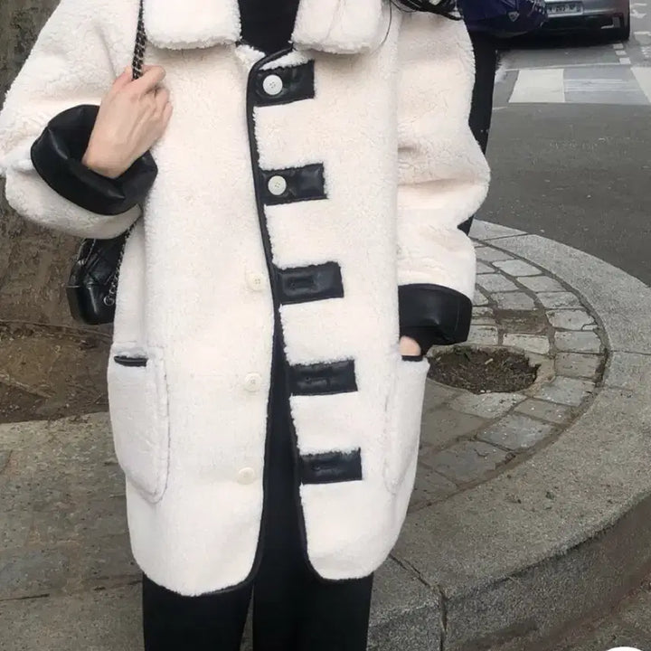 [BUNJANG] Uirmuire Reversible Shearling Half Mustang / 유이르무이 레더 뽀글이 시어링 리버시블 하프 무스탕 팝니다.