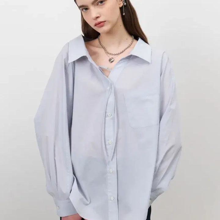[SOLD OUT] 마론에디션 블루 스트링 오버사이즈 셔츠