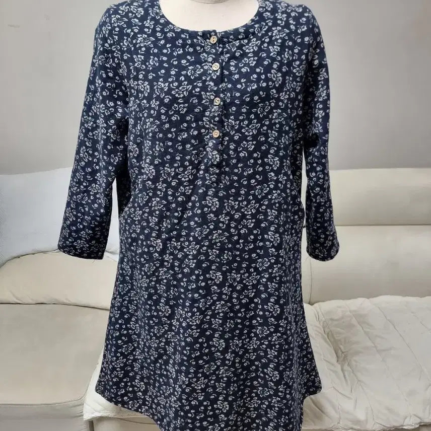 [BUNJANG] Floral Long Winter Dress / 털기모 안감의 두꺼운 겨울 꽃무늬 롱 원피스