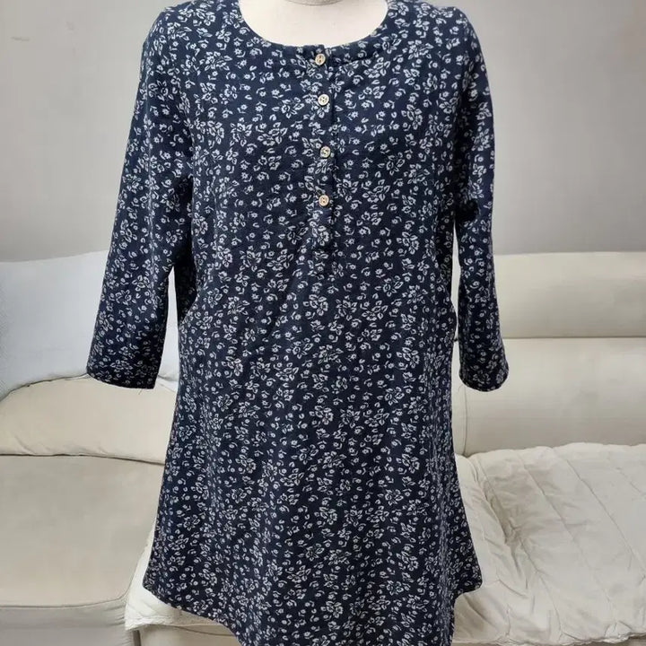 [BUNJANG] Floral Long Winter Dress / 털기모 안감의 두꺼운 겨울 꽃무늬 롱 원피스