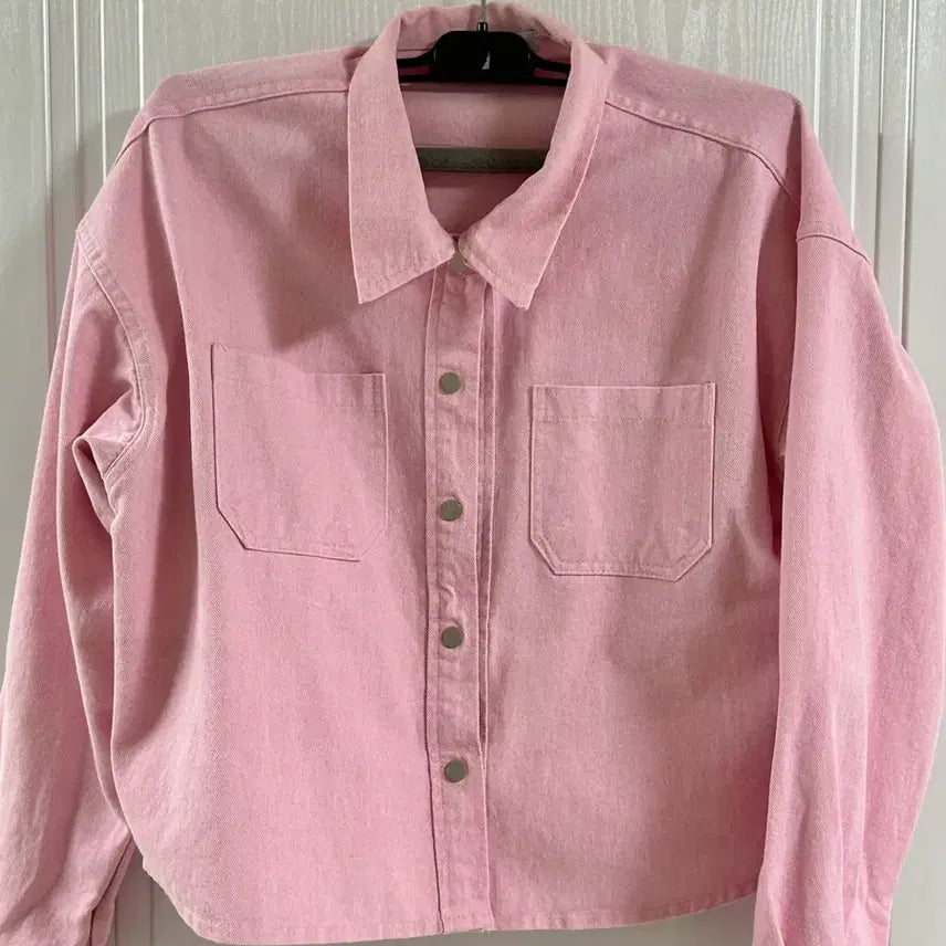 [SOLD OUT] 핑크 숏 기장 박시핏 셔츠 자켓